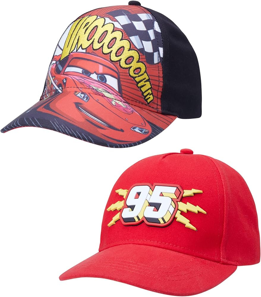 Disney Pixar Cars Lightning McQueen 2-Piece Dad Hat Set, Boys Baseball Caps with Curved Brim for ... | Amazon (US)