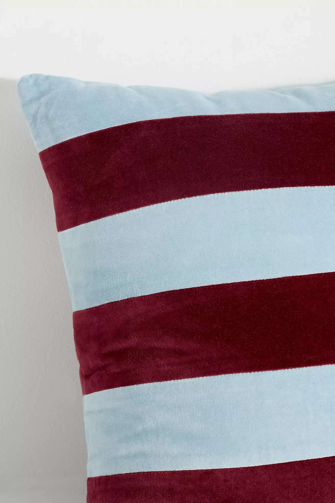 Andie Striped Cotton Velvet Pillow | Anthropologie (US)