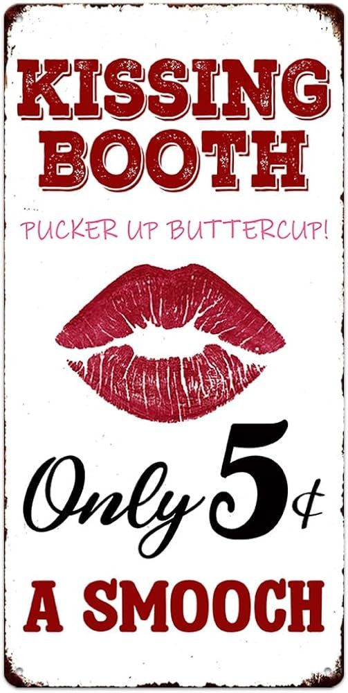 Kissing Booth Metal Signs Valentine's Day Wall Art Decoration Home Farmhouse Bar Kitchen Living R... | Amazon (US)