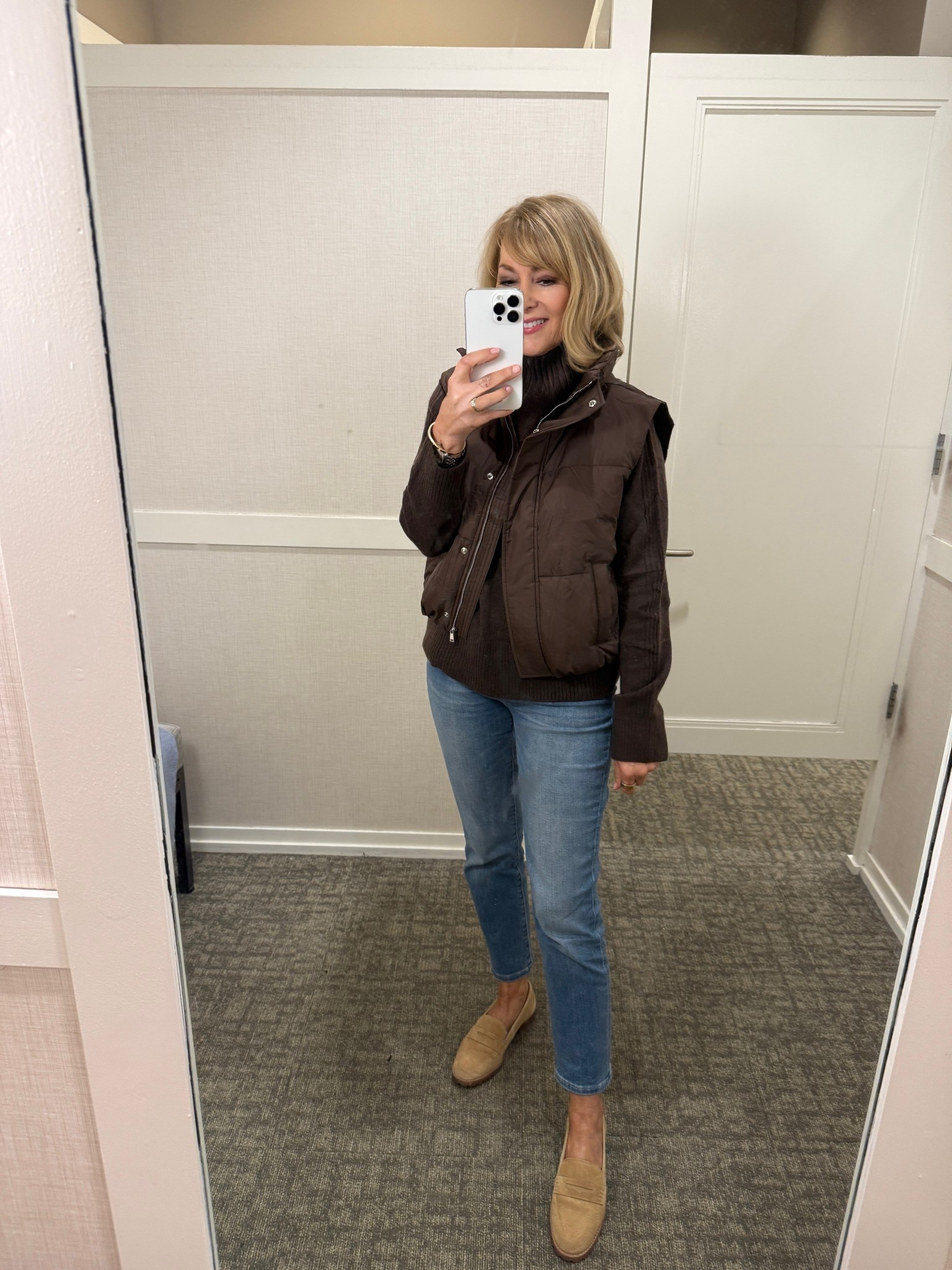 Chocolate brown super soft sweater is only $29 for a limited time. Paired with a matching cropped vest. 

#LTKFindsUnder50 #LTKOver40 #LTKSaleAlert