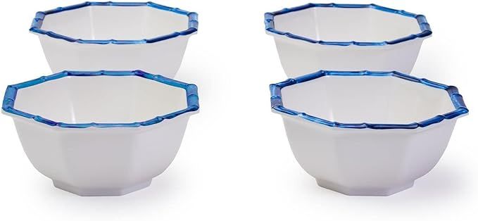 Two's Company BLUE BAMBOO TOUCH, OCTAGONAL MULTIPURPOSE INDIVIDUAL BOWLS, Set of 4 | Amazon (US)