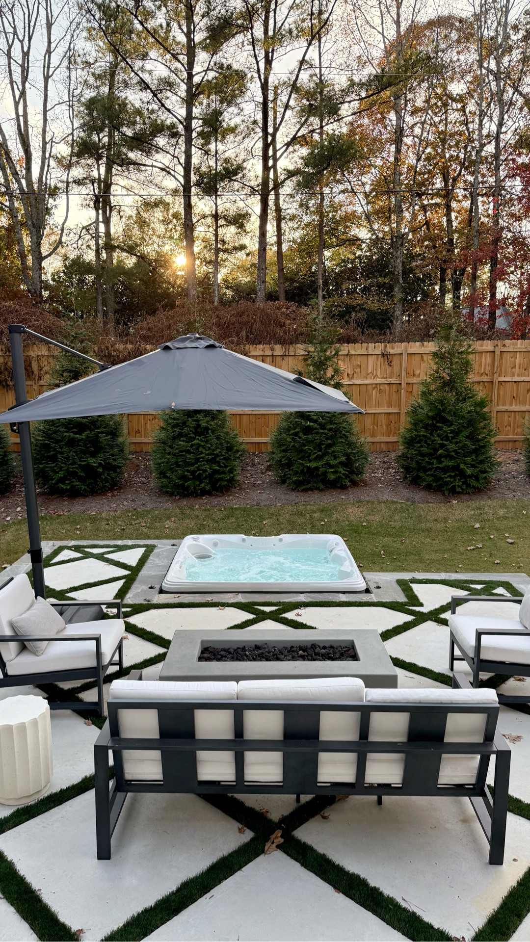 We really planned on just repainting the deck but once we found out that the entire thing was rotted and a hazard to even step on, we decided to demo it and build the patio of our dreams! We’re finally adding the finishing touches (furniture, potted plants, an umbrella!) and it’s starting to feel like it was meant to be. 

Featuring the @purpleleafgarden 8x8 Tilting Cantilever Umbrella in Gray

#patioumbrella #cantileverumbrella #outdoorfurniture #backyarddesign #outdoorentertaining

#LTKSeasonal #LTKHome