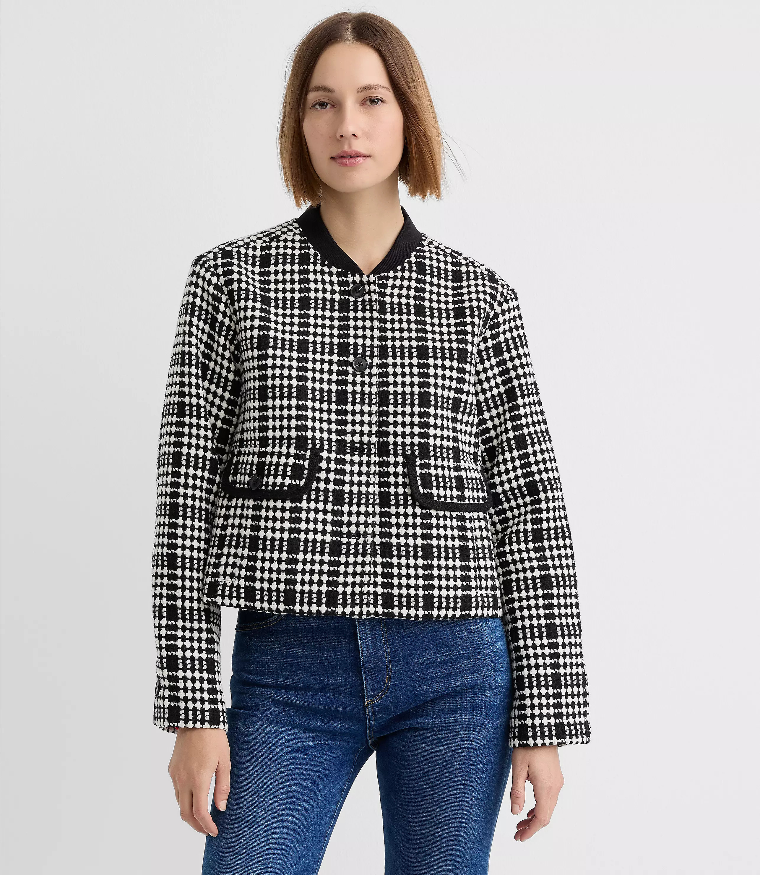 Checked Swing Jacket | LOFT