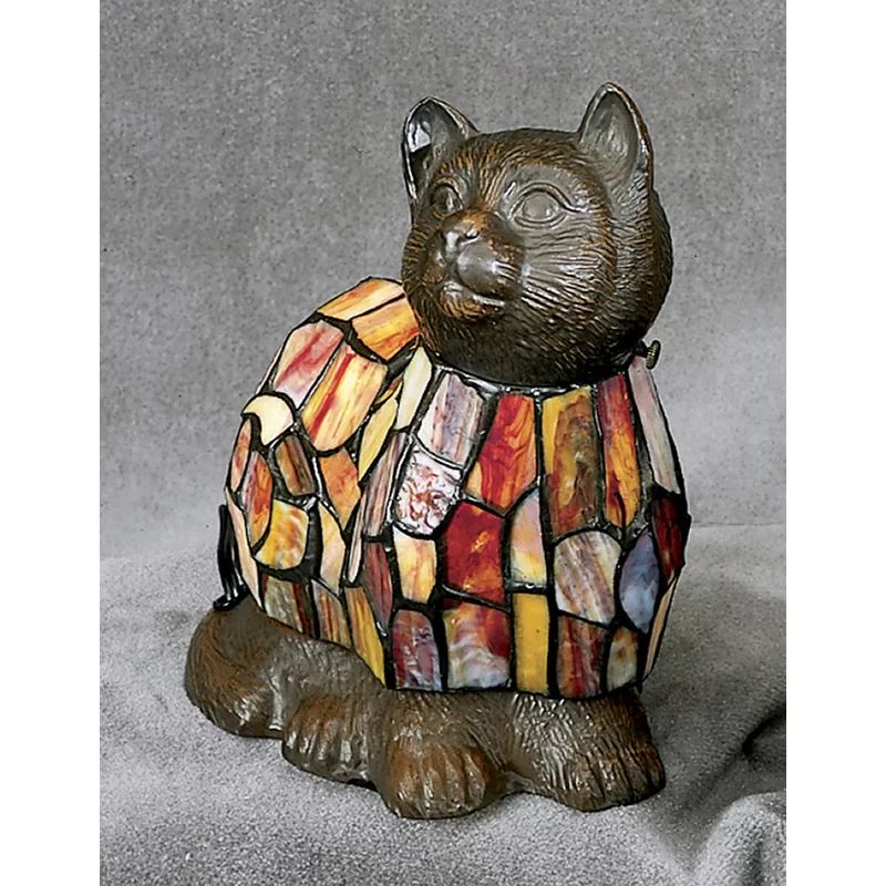 Elderton Tiffany Cat 9" Lighted Art Glass Novelty Light | Wayfair North America