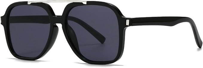 Fashion Pilot Sunglasses Women Retro Square Sunglasses Female Double Bridge 70s Shades UV Protect... | Amazon (US)