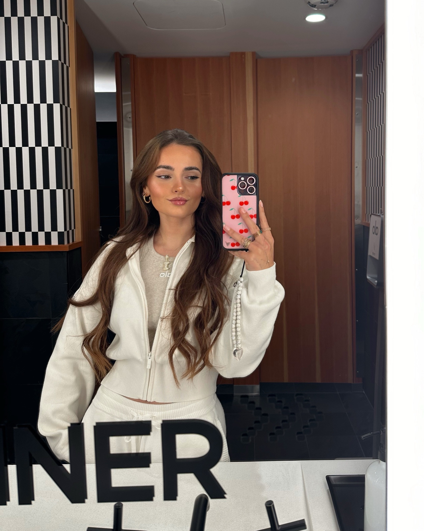 Alo Yoga Scholar Knit Cropped Full Zip Jacket, Aspire Tank, Scholar Straight Leg Sweatpant