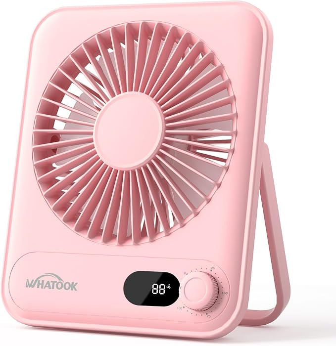 WHATOOK Small Desk Fan Personal Fans: 5000mah 25 Hours Battery Office Quiet Mini Desktop Fan Port... | Amazon (US)