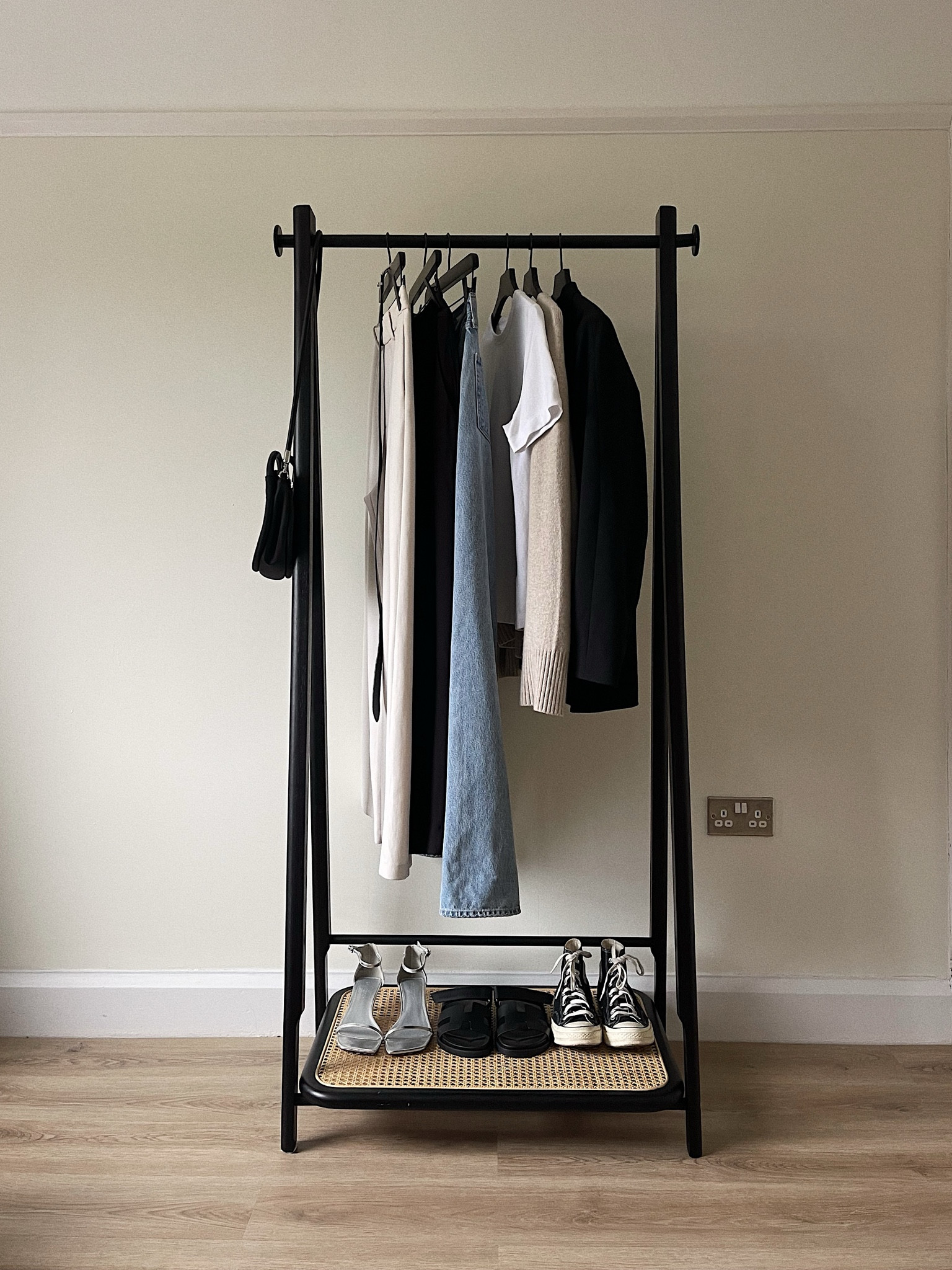 Black rattan clothes rail from John Lewis 

#LTKhome