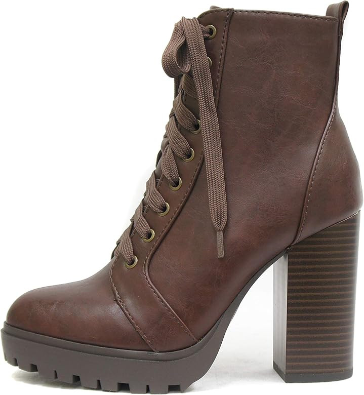 Soda"BALBOA" Women's High Stacked Heel Bootie | Amazon (US)