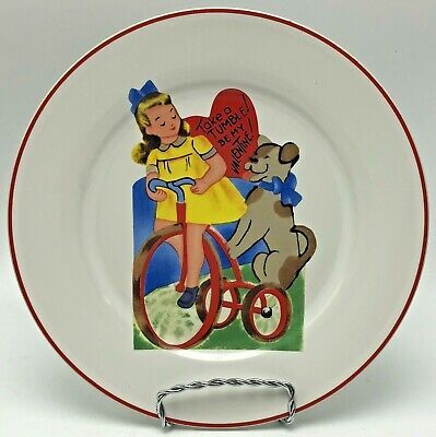 Rosanna Studio Retro Valentine 8" Plate Take a Tumble Be My Valentine Tricycle | eBay US