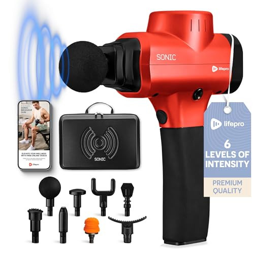 LifePro Massage Gun, Muscle Massager Gun, Massage Gun Deep Tissue, Message Gun, Muscle Massage Gun, Back Massager Gun, Percussion Massage Gun for Athletes, Includes 8 Massage Heads, 5 Speed | Amazon (US)