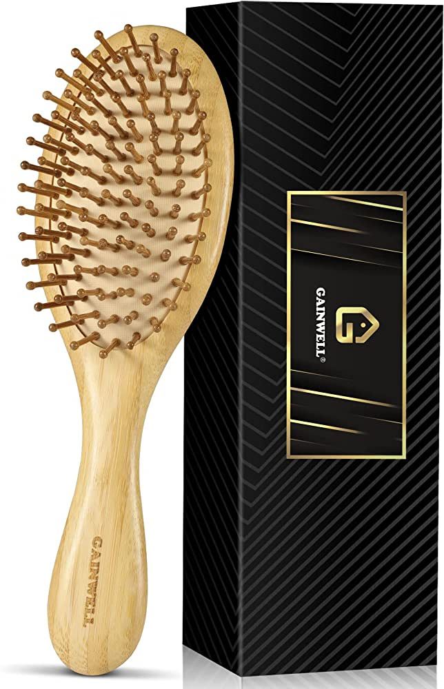 GAINWELL Bamboo Paddle Hair Brush - Bamboo Bristles Detangling Hairbrush for Massaging Scal | Amazon (CA)