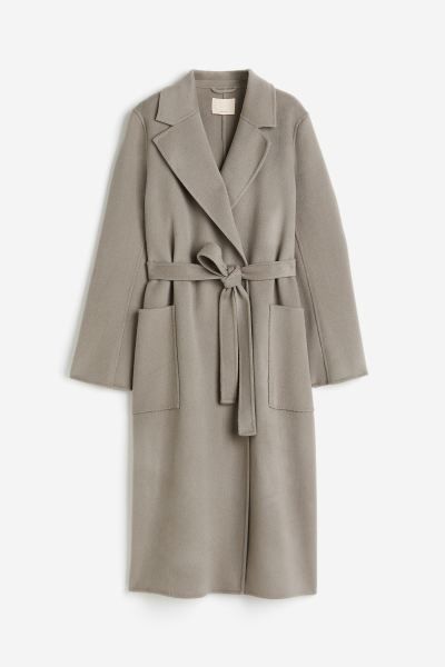 Wool coat - Greige - Ladies | H&M GB | H&M (UK, MY, IN, SG, PH, TW, HK, KR)