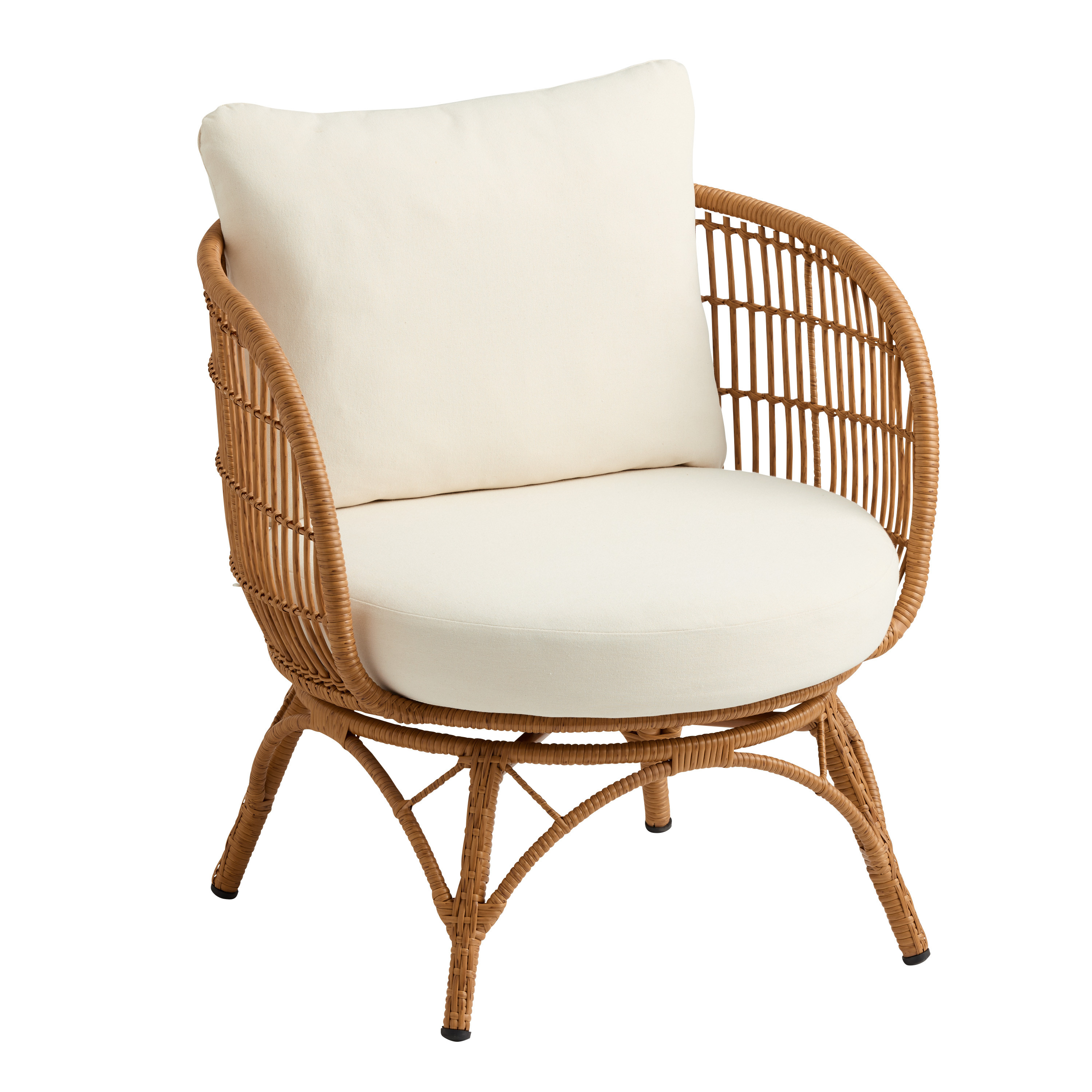 Keola Natural All Weather Wicker Swivel Chair | World Market