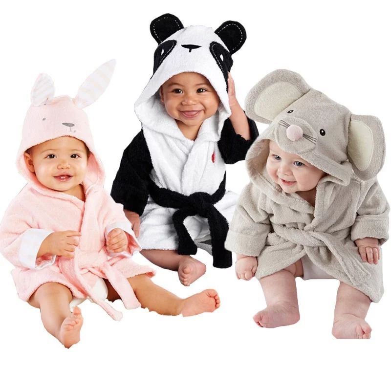 Boy Girl Animal Baby Bathrobe Baby Hooded Bath Towel Infant Bathing Honey Baby | Walmart (US)