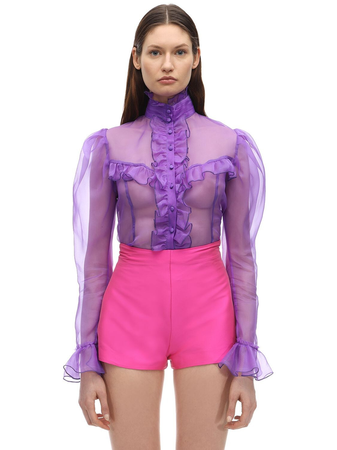Carlotta Ruffled Silk Organza Blouse | Luisaviaroma