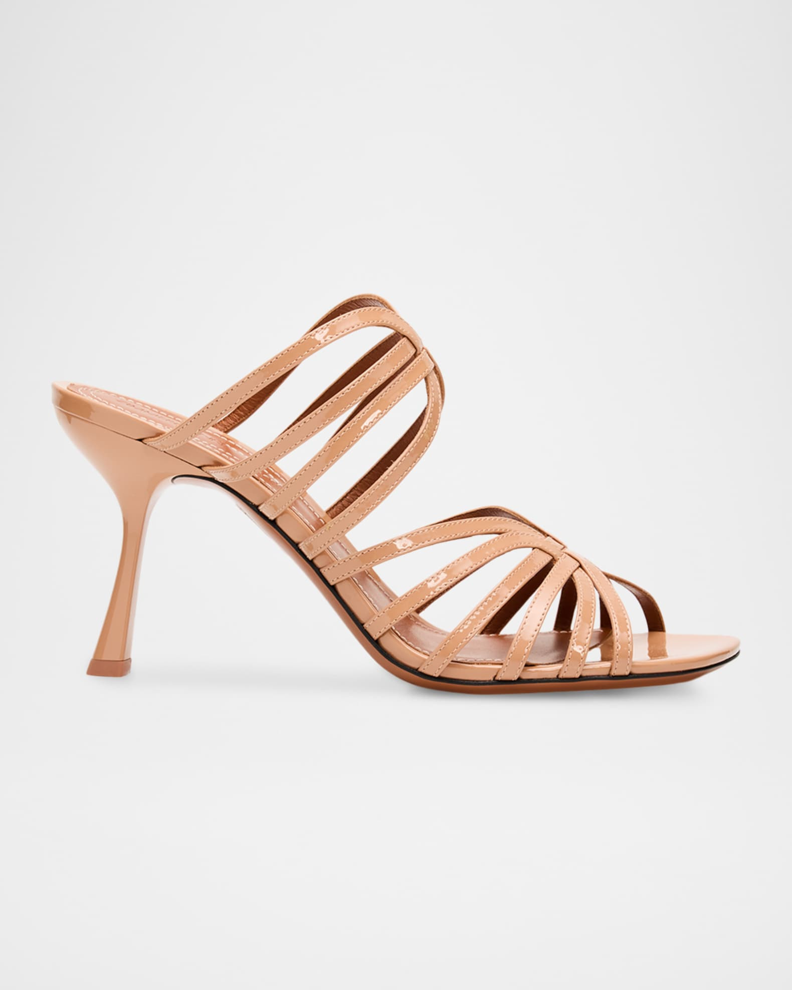 Aura Metallic Leather Strappy Mule Sandals | Neiman Marcus