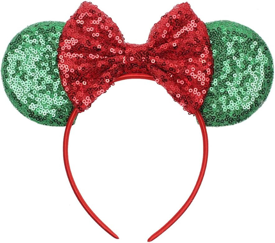YanJie Christmas Sequin Mouse Ears - Glitter Hair Accessories Party Favor Decoration Cosplay Cost... | Amazon (US)