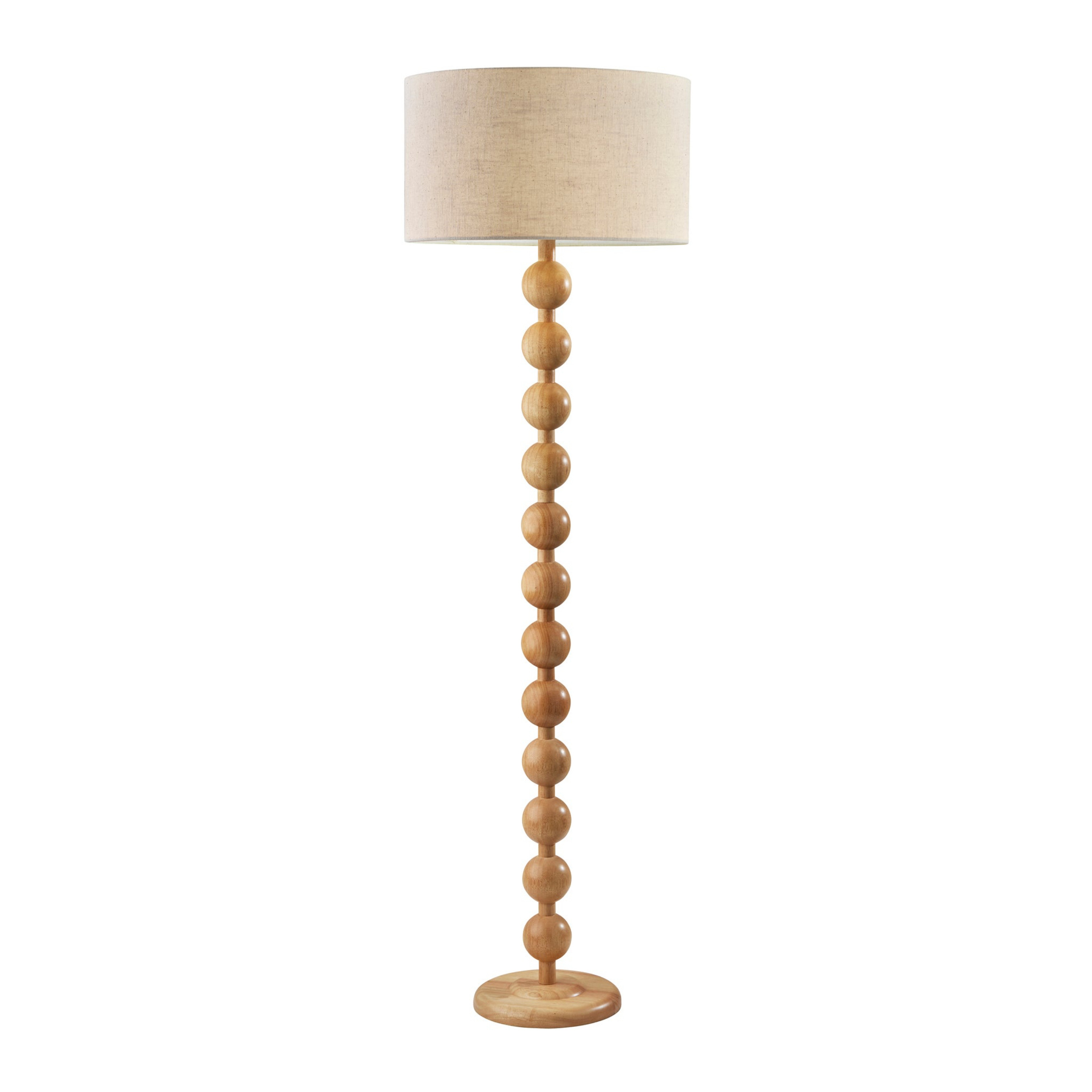 Orchard Natural Wood Bobbin and Linen Floor Lamp | World Market