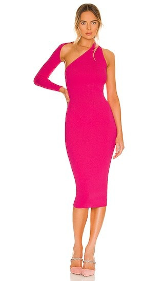 Kaiya Midi Dress in Hot Pink | Revolve Clothing (Global)
