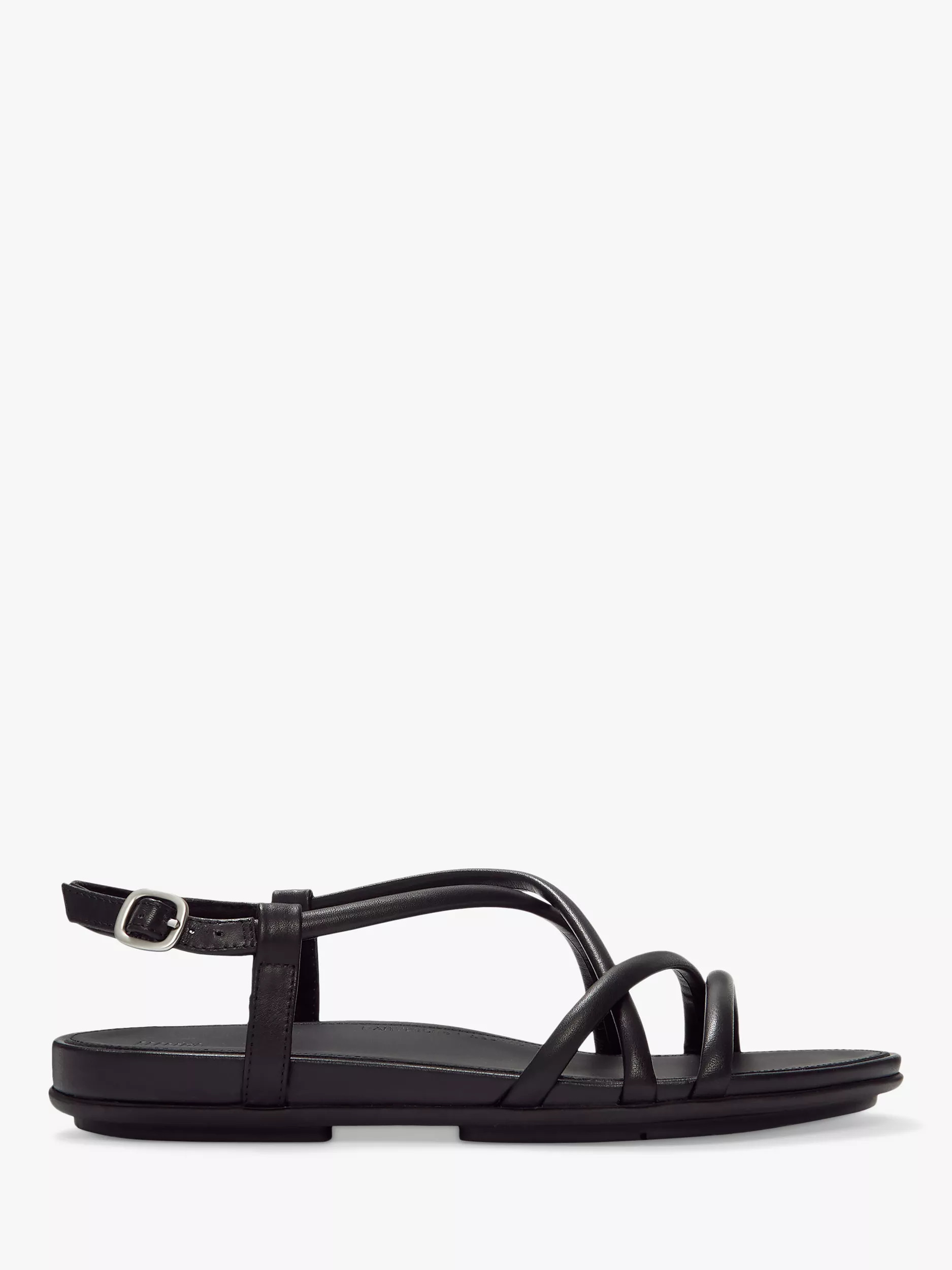 Gracie Leather Strappy Sandals, Black, 4 | John Lewis (UK)