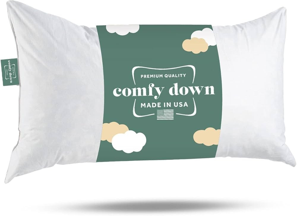ComfyDown 14x36 Throw Pillow Insert, Down & Feather Fill, 100% Cotton Cover, Made in USA \u2013 P... | Amazon (US)