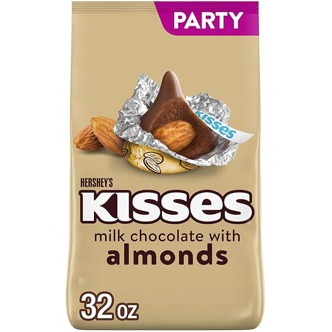 HERSHEY'S KISSES Milk Chocolate with Almonds Candy Party Pack, 32 oz | Amazon (US)