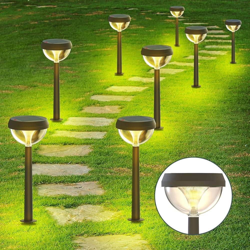 Linkind Solar Pathway Lights 8 Pack, Solar Outdoor Lights Warm White, Solar Path Lights for Outsi... | Amazon (US)