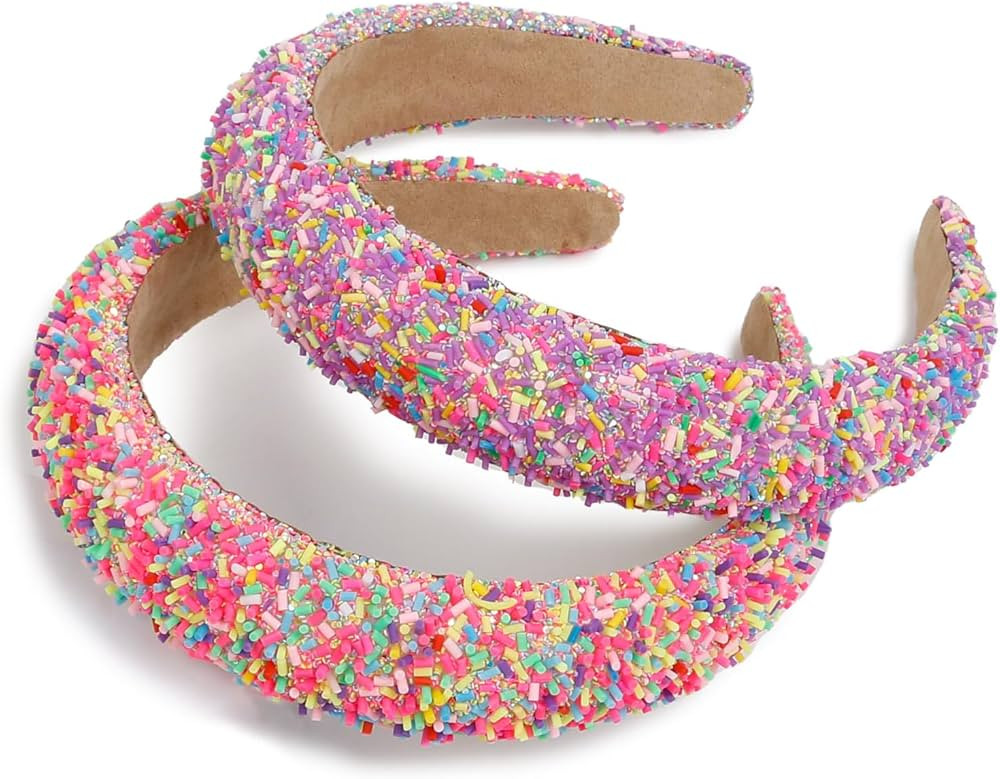 Easter Headbands 2Pcs Sprinkle Headbands for Women Girls Wide Padded Head Bands for Women's Hair ... | Amazon (US)