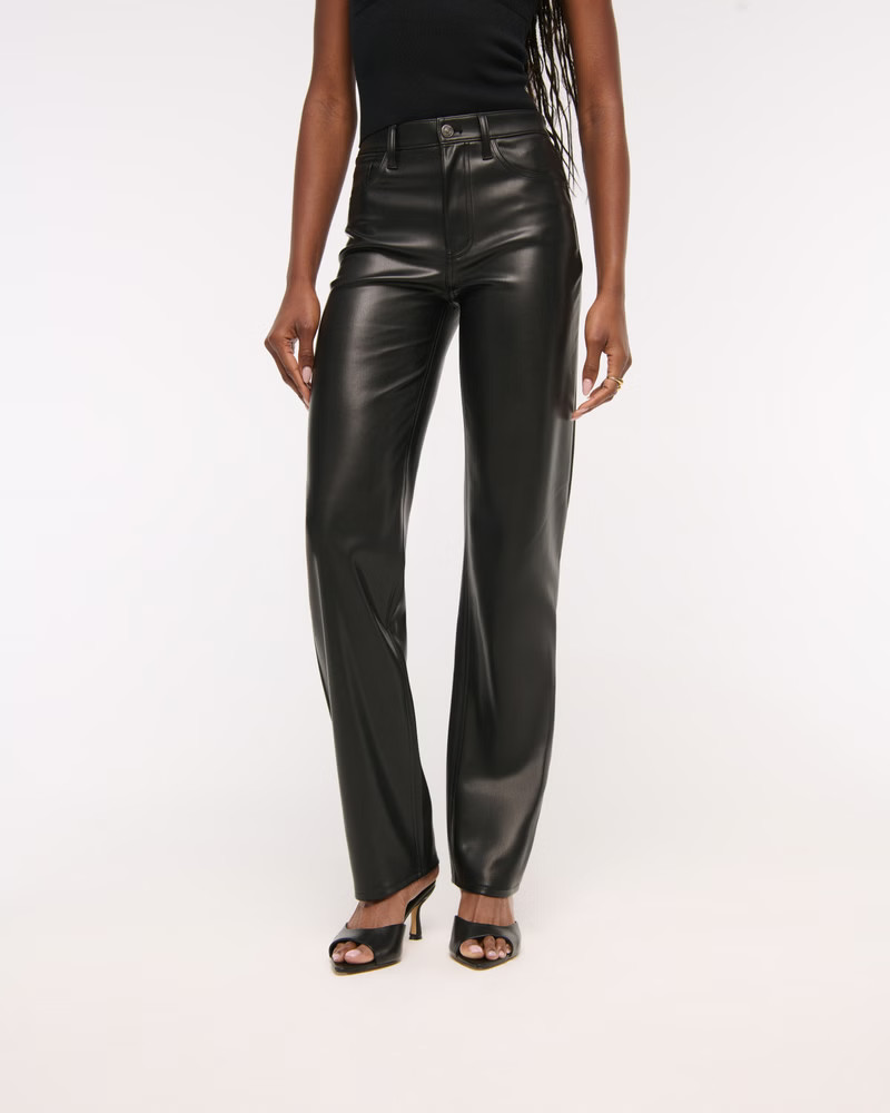 Women's High Rise 90s Relaxed Vegan Leather Pant | Women's New Arrivals | Abercrombie.com | Abercrombie & Fitch (US)