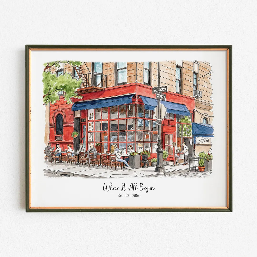 The Night We Met Print For Engagement Gift, Where It All Began Map Gift, Paper First Anniversary ... | Etsy (US)