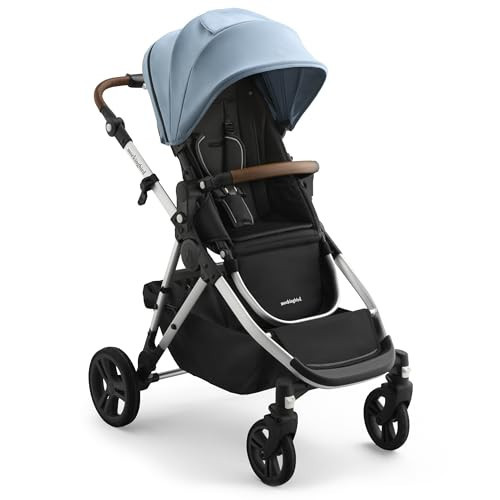 Mockingbird Single-to-Double Stroller 3.0 - Convertible Full Size Baby Stroller for 1, 2, or 3 Kids with 44 Possible configurations, Travel System Compatible - Stone Blue | Amazon (US)