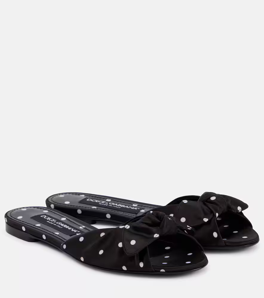 Dolce&Gabbana Polka-dot satin mules | Mytheresa (US/CA)
