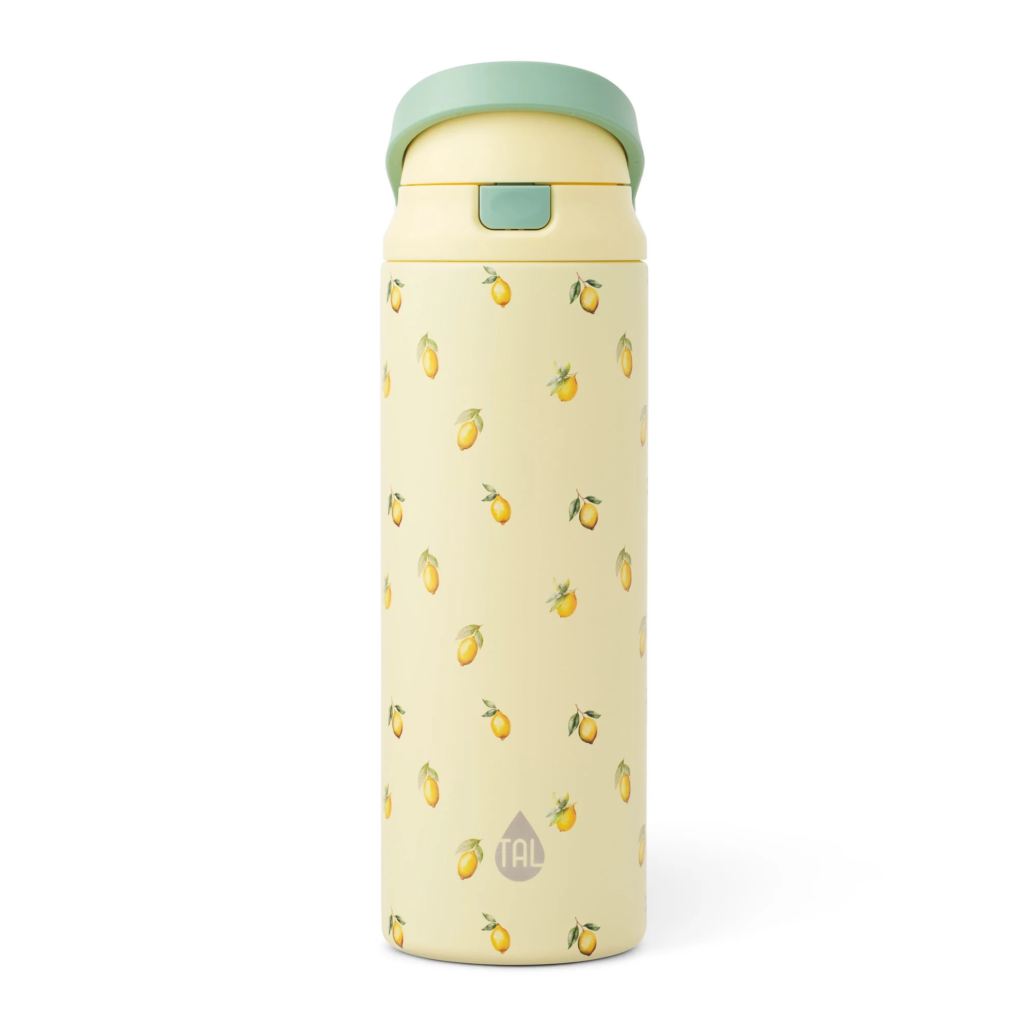 TAL Stainless Steel 2-in-1 Straw and Chug Water Bottle with Push Lid 24 fl oz, Lemon | Walmart (US)