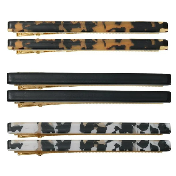 Twist & Teeze Multicolored Salon Clips, Set of 6, Black and Brown Tortoise Shell - Walmart.com | Walmart (US)