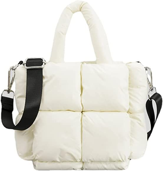 Mini Puffer Tote Bag Quilted Tote Bag for Women Crossbody Bag Top Handle Bag Puff Bag Handbag Lux... | Amazon (US)