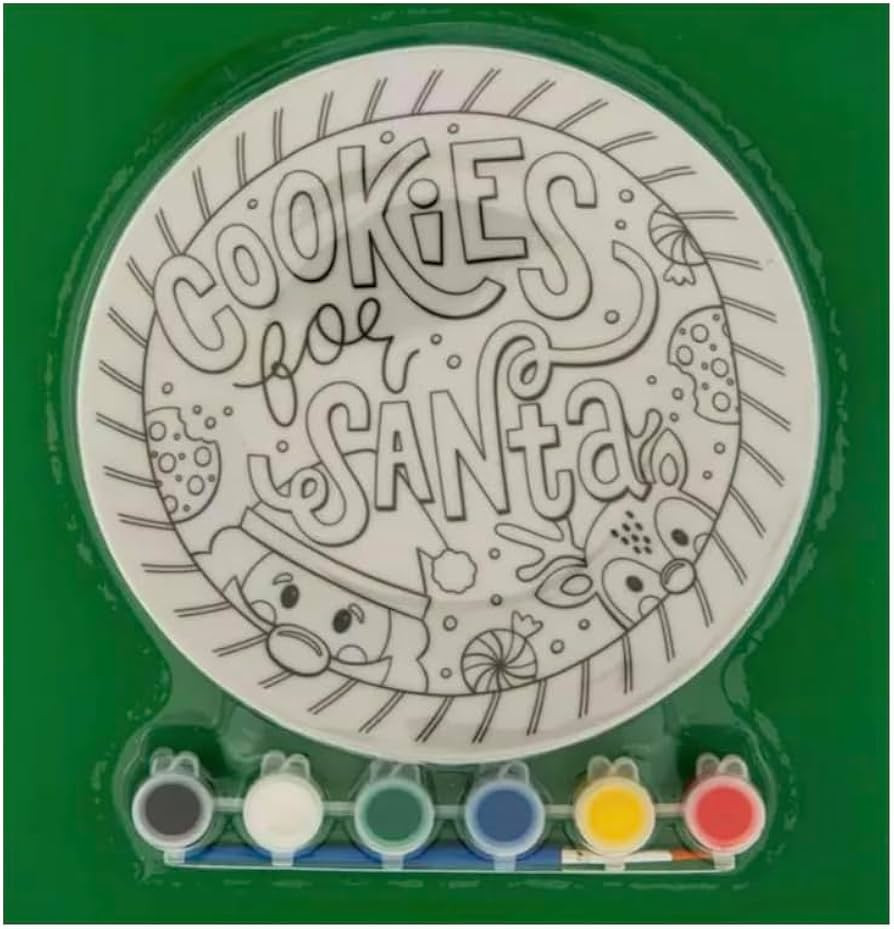 Nikki's Knick Knacks Decorate Your Own Christmas Cookies for Santa Plate - DIY Christmas Craft Ki... | Amazon (US)