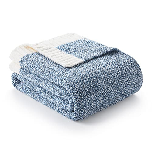 Snuggle Sac Heather Blue Throw Blanket for Couch, Oversized Throw XL Super Soft Warm Blankets Coz... | Amazon (US)