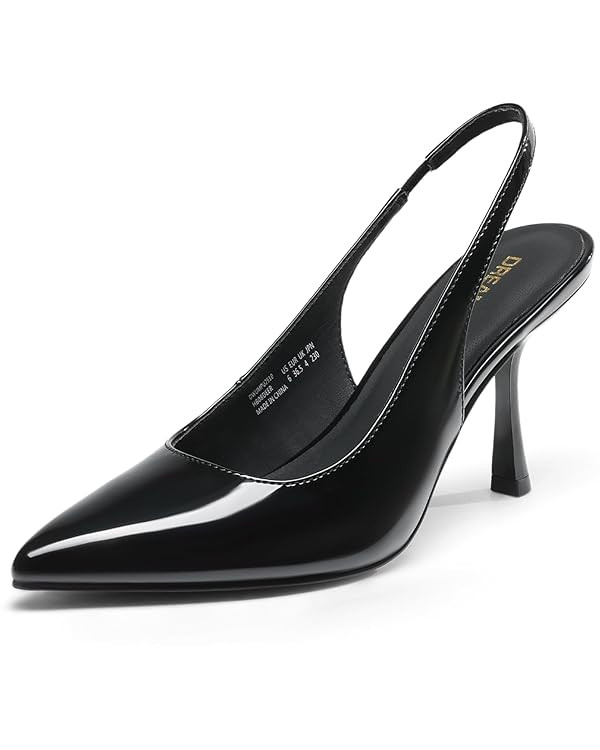 DREAM PAIRS Women's Heels Slingback Stiletto Pumps Shoes Pointed Closed Toe Kitten Heels Dress Br... | Amazon (US)