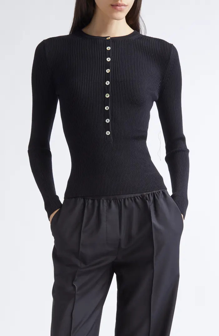 NACKIYÈ Insider Virgin Wool & Silk Rib Sweater | Nordstrom | Nordstrom