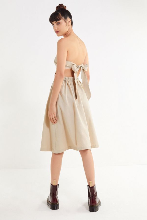 UO Linen Tie-Back Tube Dress | Urban Outfitters (US and RoW)