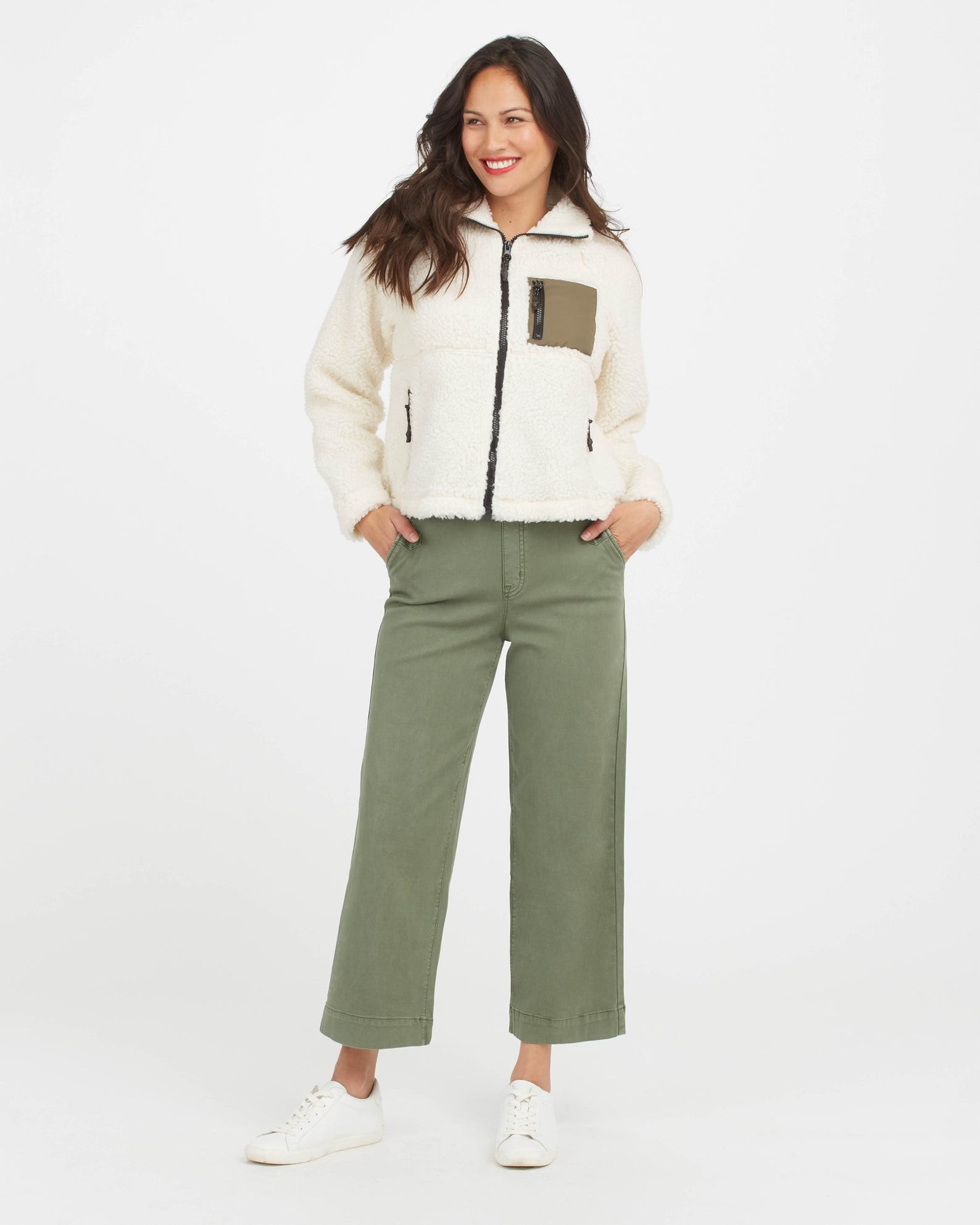 Stretch Twill Cropped Wide Leg Pant | Spanx