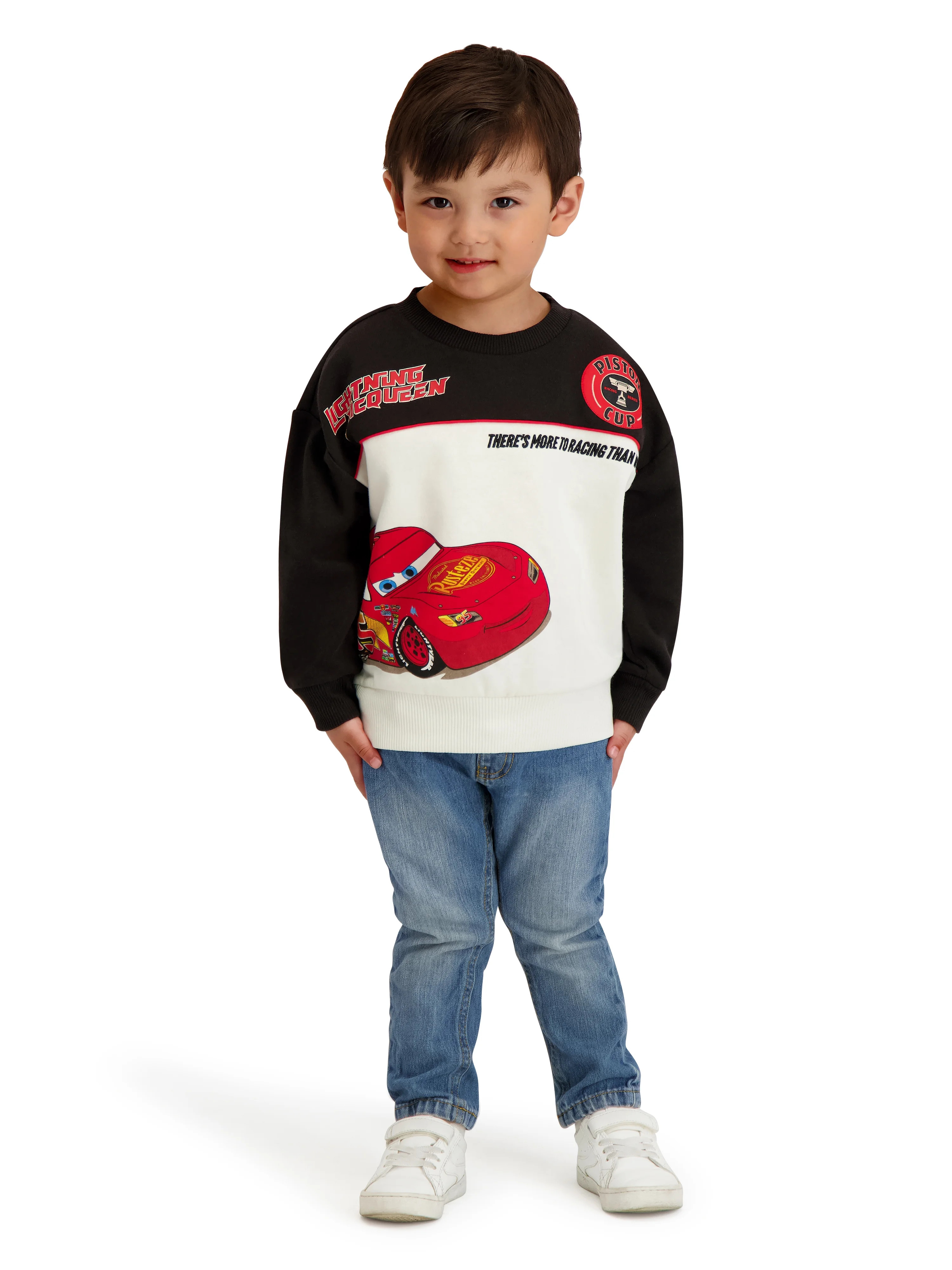 Cars Lightning McQueen Toddler Boy Long Sleeve Crewneck, Sizes 12M-5T | Walmart (US)