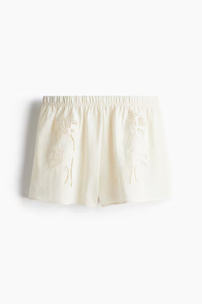 H & M - Broderie anglaise shorts - White | H&M (UK, MY, IN, SG, PH, TW, HK)