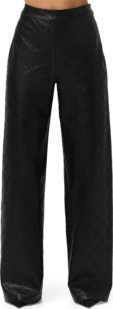 Diamond Stitched Faux Leather Pants | Nordstrom