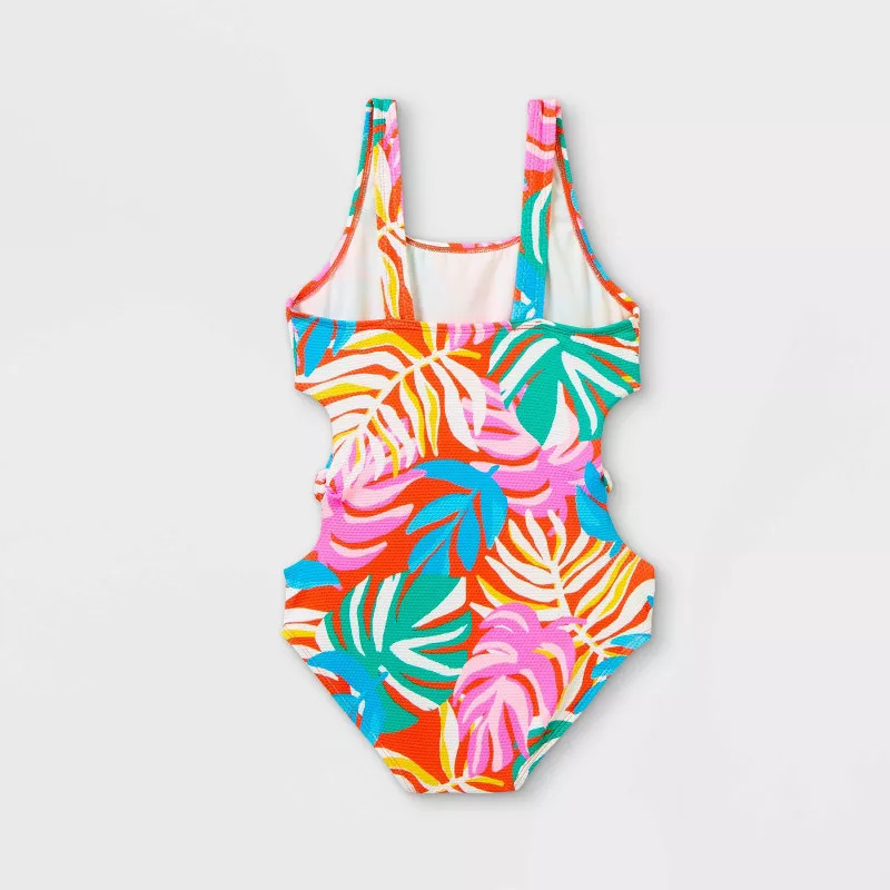 Girls' Leaf Print One Piece Swimsuit - Cat & Jack™ | Target