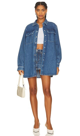 The A-line Shirt Dress in Brisk | Revolve Clothing (Global)