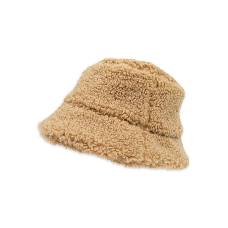 Time and Tru Teddy Sherpa Bucket Hat Neutral Color One Size | Walmart (US)