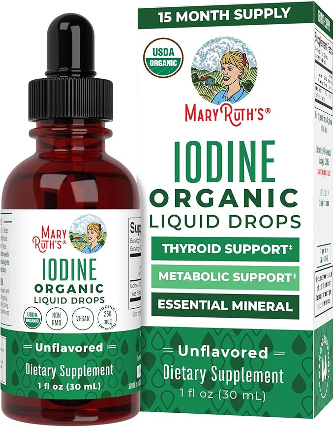 MaryRuth Organics Iodine Liquid Drops | Potassium Iodide | 1 Year Supply | 450 Servings | Thyroid... | Amazon (US)