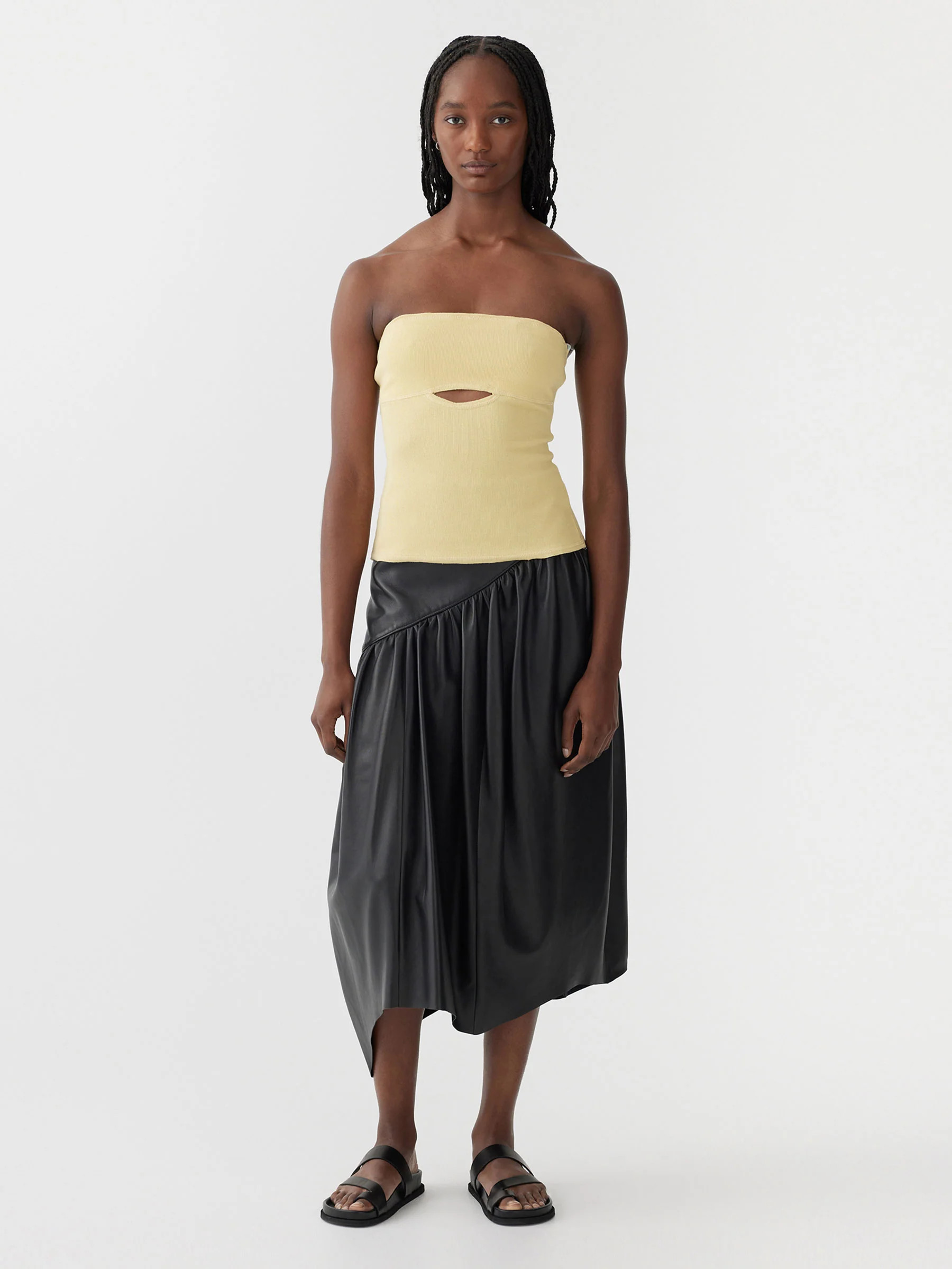 tubular cut out mini rib tank | Bassike